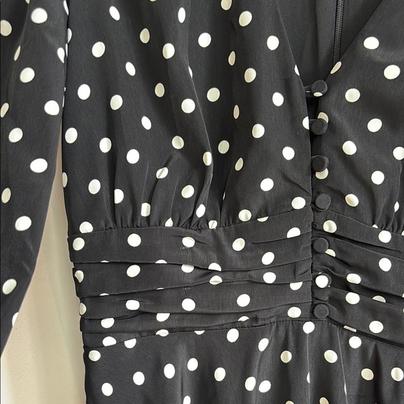 Adelyn Rae Elegant Black Polka Dot Dress small - Picture 6 of 14